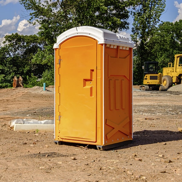 how often are the portable restrooms cleaned and serviced during a rental period in Liberty